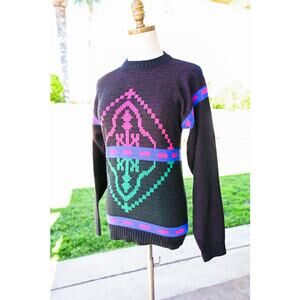 Women's Vintage Multicolor Pullover Sweatshirt Knit